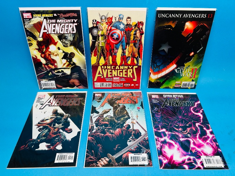 Photo 1 of 593073…6 avengers comics in plastic sleeves 