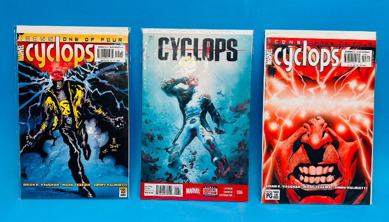 Photo 1 of 593079…3 cyclops comics in plastic sleeves 