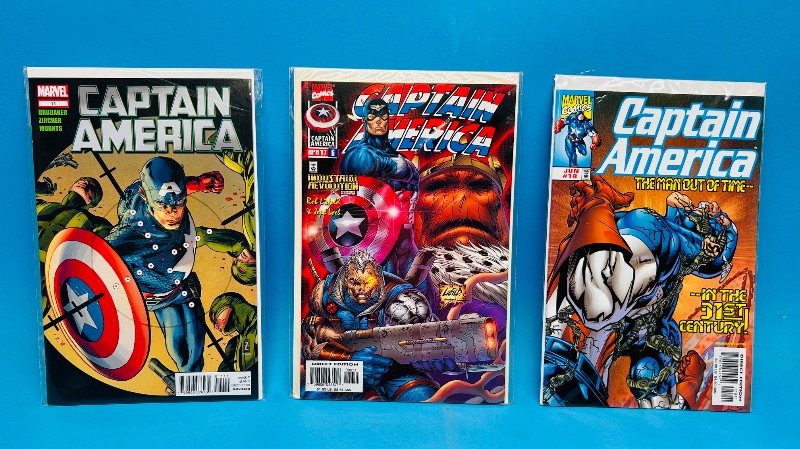 Photo 1 of 593083…3 captain America comics in plastic sleeves 