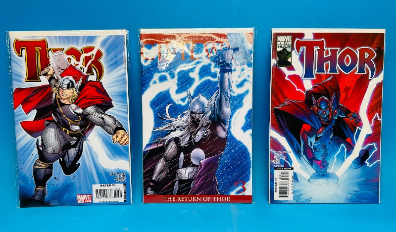 Photo 1 of 593085…3 Thor comics in plastic sleeves 