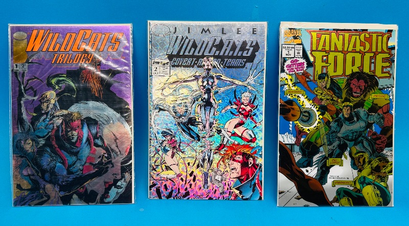 Photo 1 of 593086…3 foil cover comics in plastic sleeves 