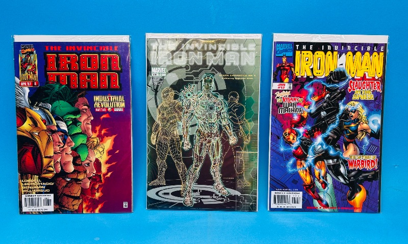 Photo 1 of 593088…3 Iron Man comics in plastic sleeves 