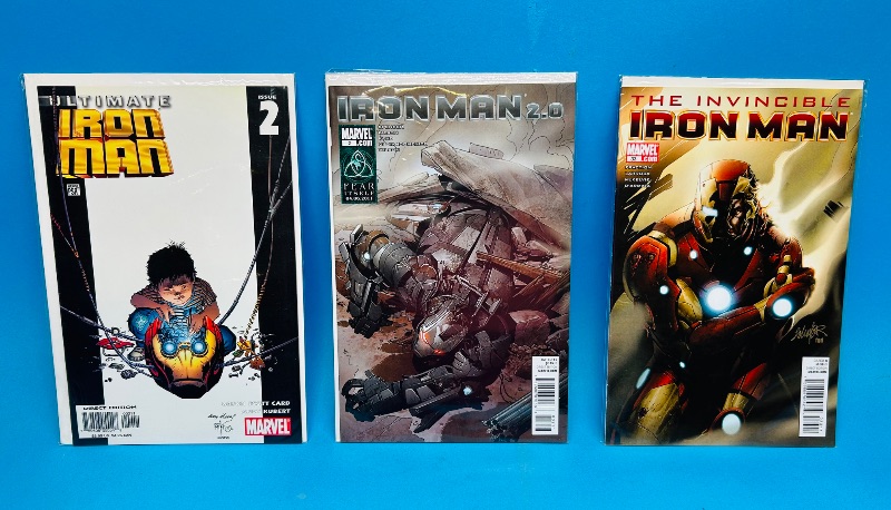 Photo 1 of 593093…3 Iron man comics in plastic sleeves 