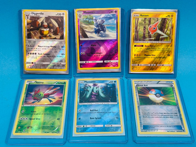 Photo 1 of 593104… 6 reverse holo  Pokémon cards in hard plastic sleeves 