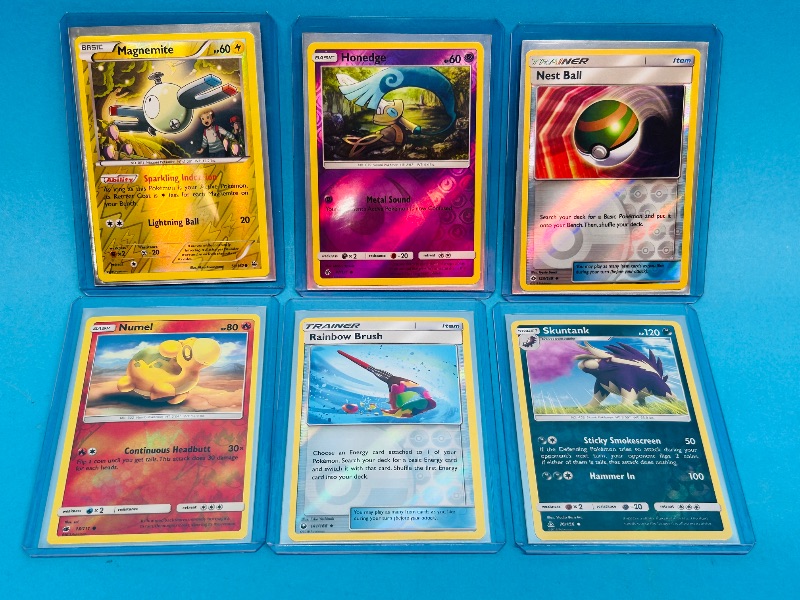 Photo 1 of 593106… 6 reverse holo  Pokémon cards in hard plastic sleeves 