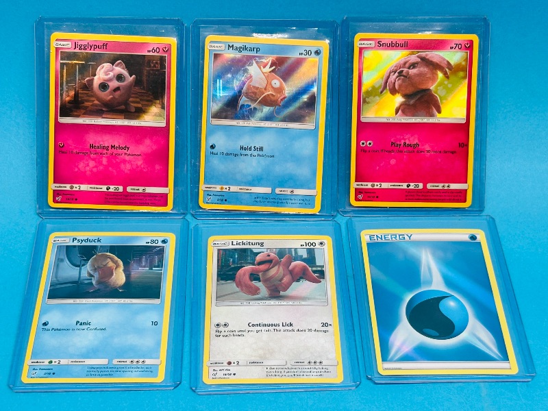 Photo 1 of 593108… 6 hologram Pokémon cards in hard plastic sleeves 