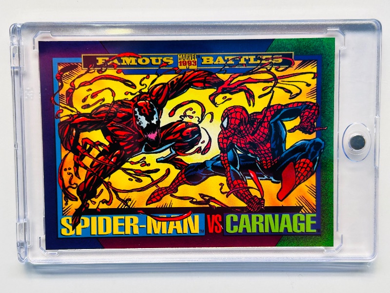 Photo 1 of 593109… marvel Spider-Man vs. carnage card 145 in hard plastic case