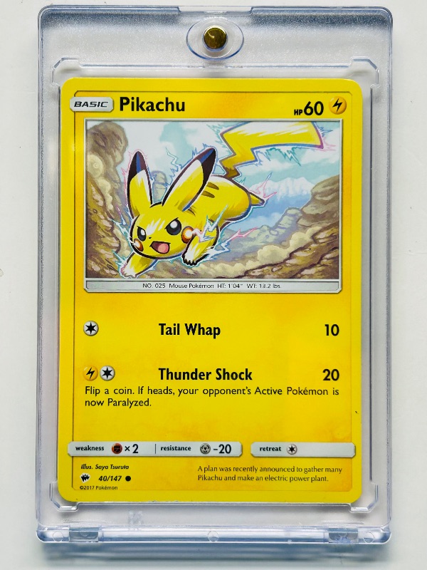 Photo 1 of 593112…Pokémon Pikachu card in hard plastic case