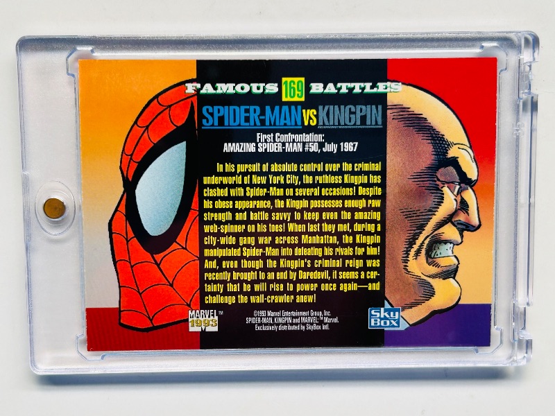 Photo 1 of 593113…marvel Spider-Man vs. Kingpin card 169 in hard plastic case