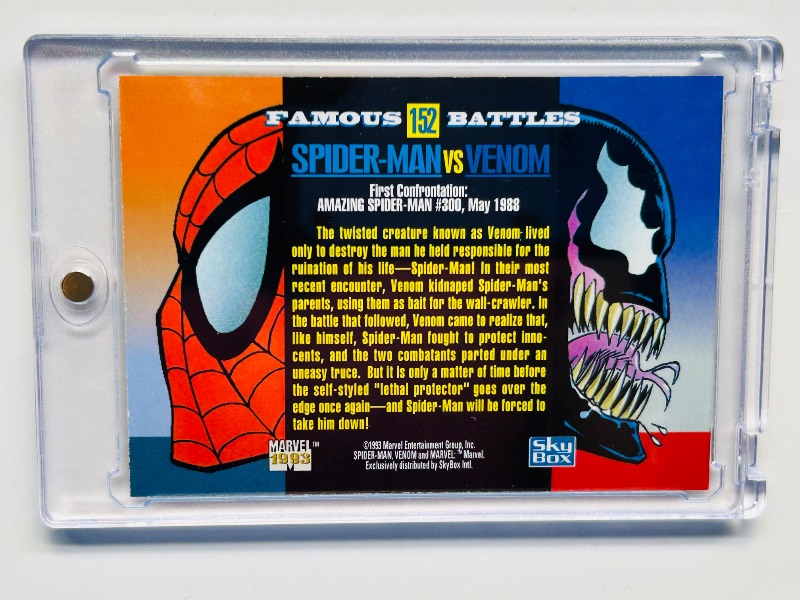 Photo 1 of 593114… marvel Spider-Man vs. Venom card 152 in hard plastic case