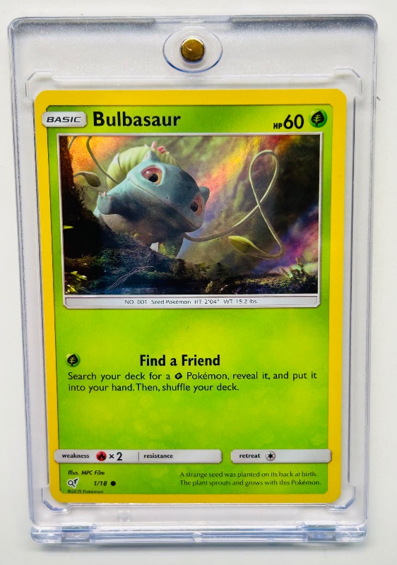 Photo 1 of 593116… Pokémon hologram Bulbasaur card in hard plastic case
