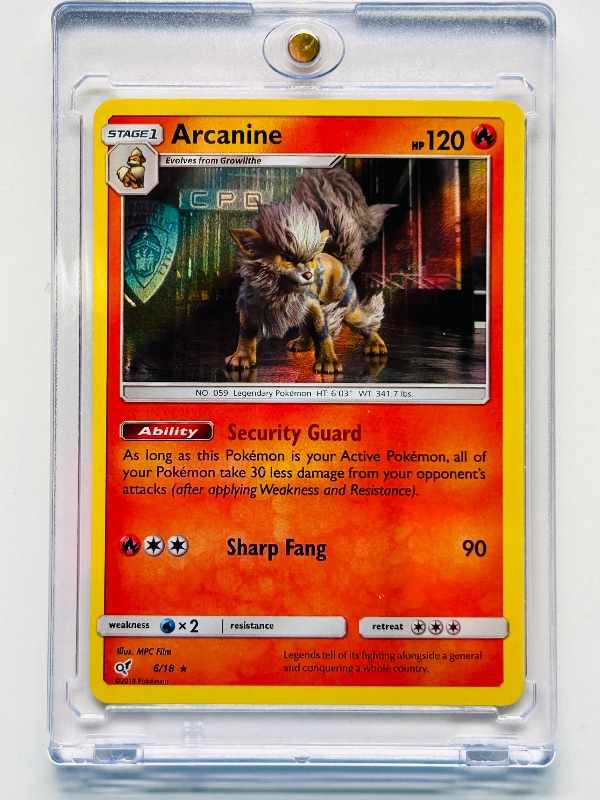 Photo 1 of 593120… Pokémon hologram Arcanine card in hard plastic case