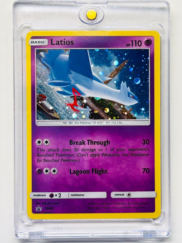 Photo 1 of 593123… Pokémon hologram Latios card in hard plastic case