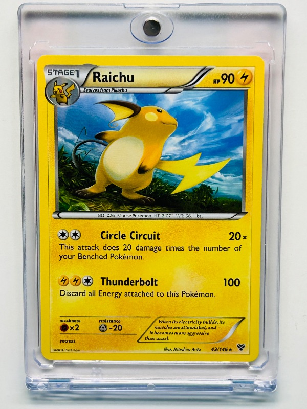 Photo 1 of 593126… Pokémon Raichu card in hard plastic case