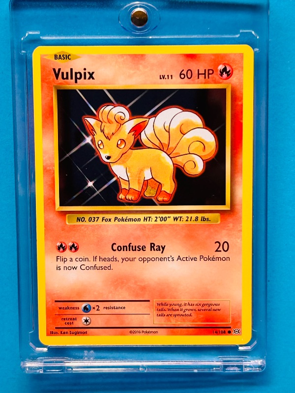 Photo 1 of 593128… Pokémon Vulpix card in hard plastic case
