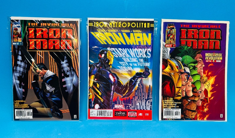 Photo 1 of 593142…3 IronMan  comics in plastic sleeves 