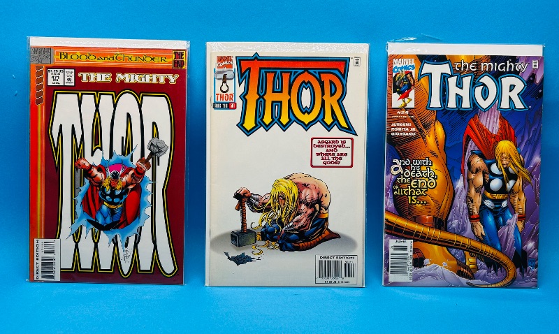 Photo 1 of 593168…3 Thor comics in plastic sleeves 