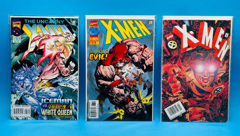 Photo 1 of 593174…3 X-men  comics in plastic sleeves 