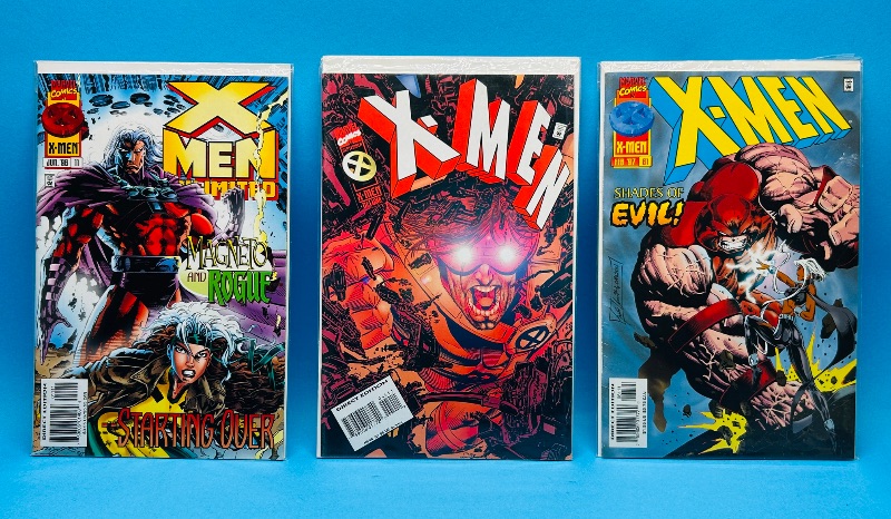 Photo 1 of 593179… 3 X-men  comics in plastic sleeves 