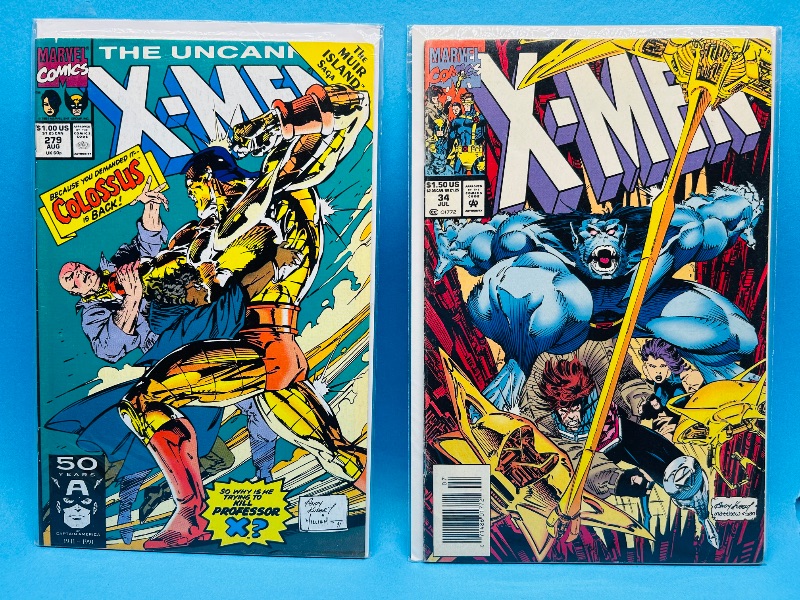Photo 1 of 593185… 2 X-men  comics in plastic sleeves 