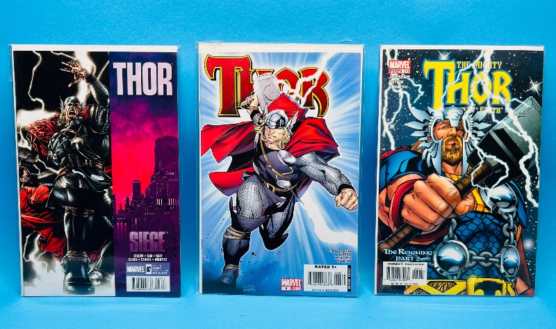 Photo 1 of 593188… 3 Thor comics in plastic sleeves 