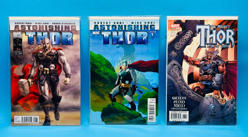Photo 1 of 593189… 3 Thor comics in plastic sleeves 