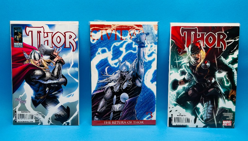 Photo 1 of 593193… 3 Thor comics in plastic sleeves 