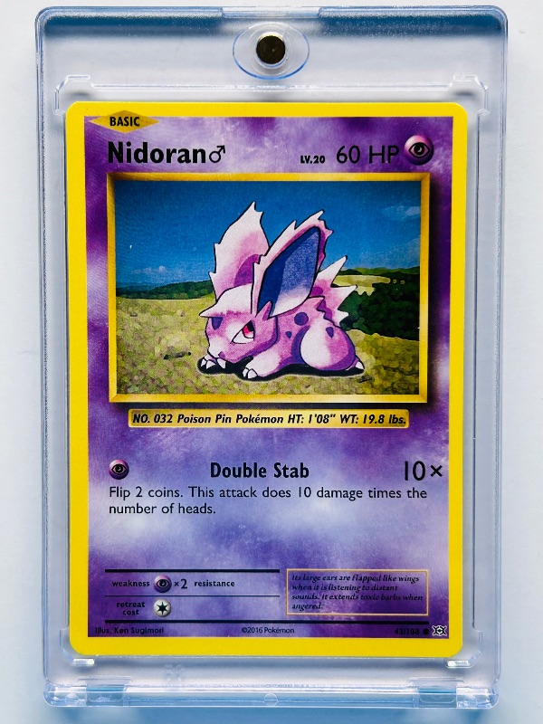 Photo 1 of 593200…Nidoran Pokémon card in hard plastic case