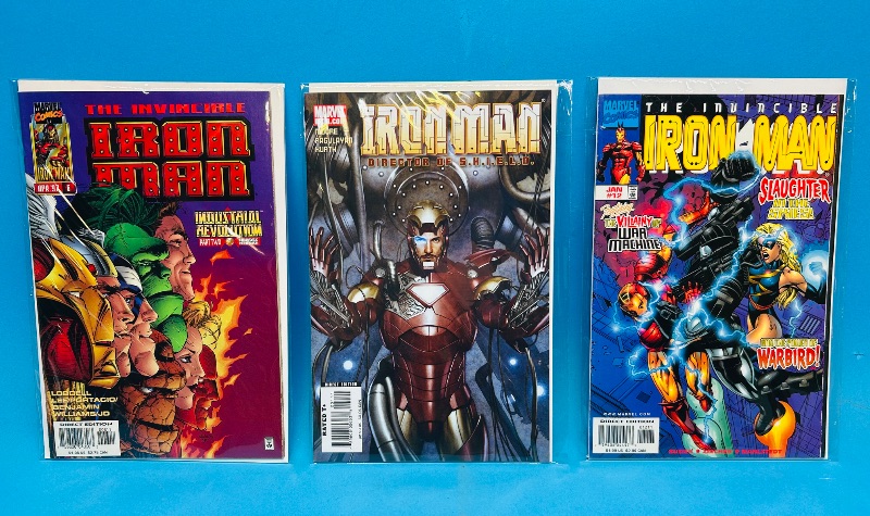 Photo 1 of 593224…3 Iron Man  comics in plastic sleeves 