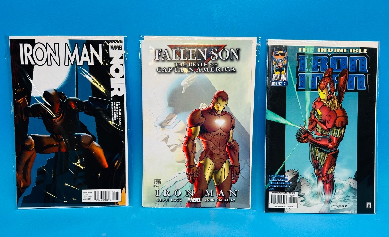 Photo 1 of 593225…3 Iron Man  comics in plastic sleeves 