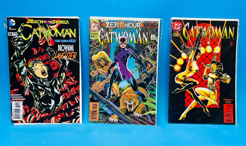 Photo 1 of 593227…3 Catwoman  comics in plastic sleeves 