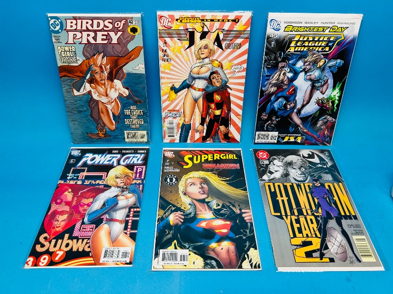 Photo 1 of 593232…6 female superhero  comics in plastic sleeves 