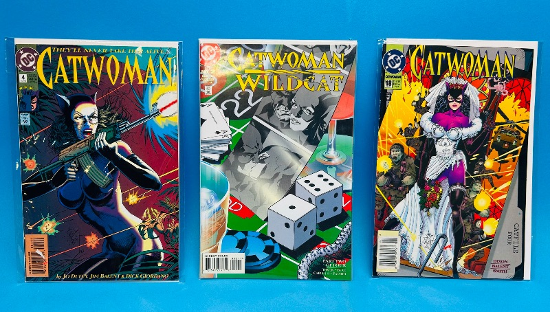 Photo 1 of 593234…3 Catwoman  comics in plastic sleeves 