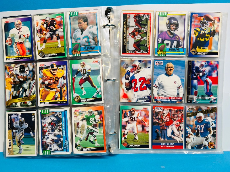 Photo 1 of 593238… final sale no returns/refunds -360 mixed football cards in binder