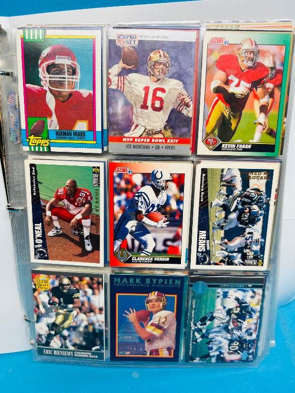 Photo 1 of 593238… final sale no returns/refunds -360 mixed football cards in binder