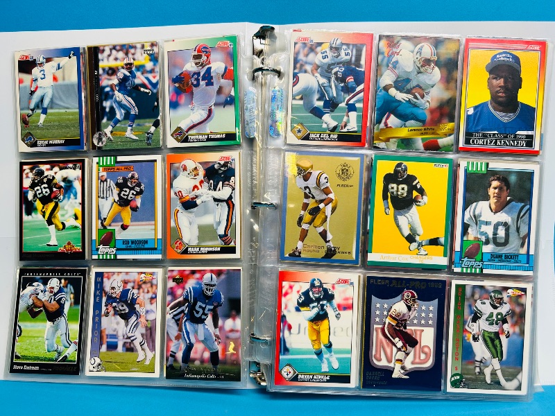 Photo 1 of 593238… final sale no returns/refunds -360 mixed football cards in binder