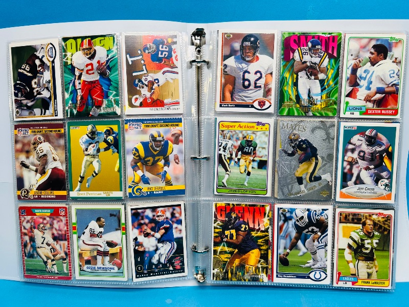 Photo 1 of 593249… final sale no returns/refunds-360 mixed football cards in binder 