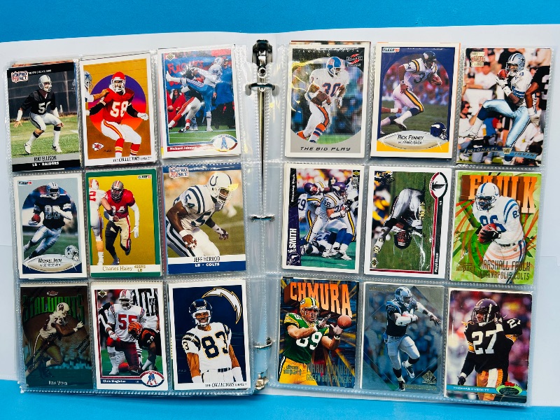 Photo 1 of 593249… final sale no returns/refunds-360 mixed football cards in binder 