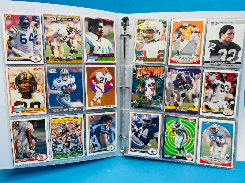 Photo 1 of 593249… final sale no returns/refunds-360 mixed football cards in binder 