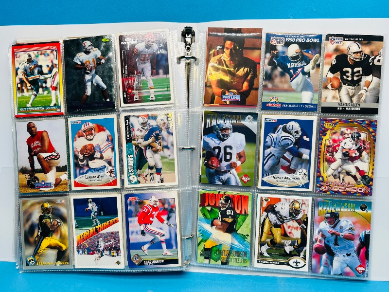 Photo 1 of 593249… final sale no returns/refunds-360 mixed football cards in binder 
