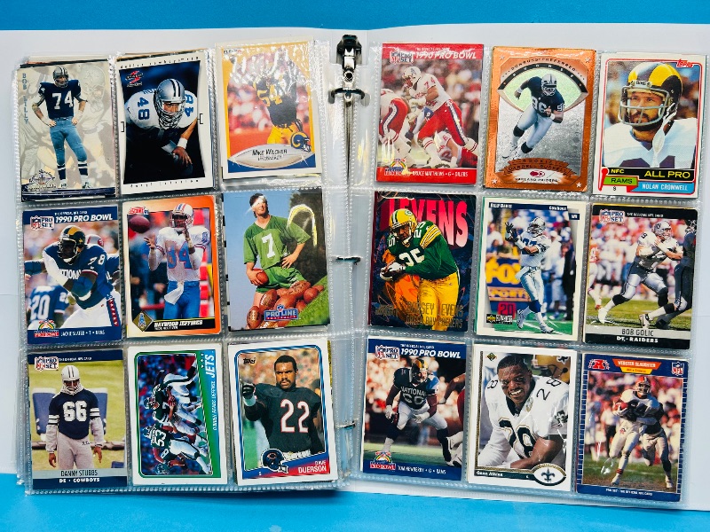 Photo 1 of 593249… final sale no returns/refunds-360 mixed football cards in binder 
