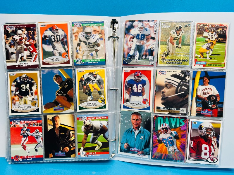 Photo 1 of 593249… final sale no returns/refunds-360 mixed football cards in binder 