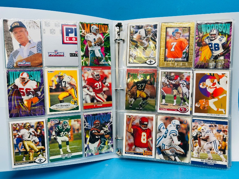 Photo 1 of 593249… final sale no returns/refunds-360 mixed football cards in binder 