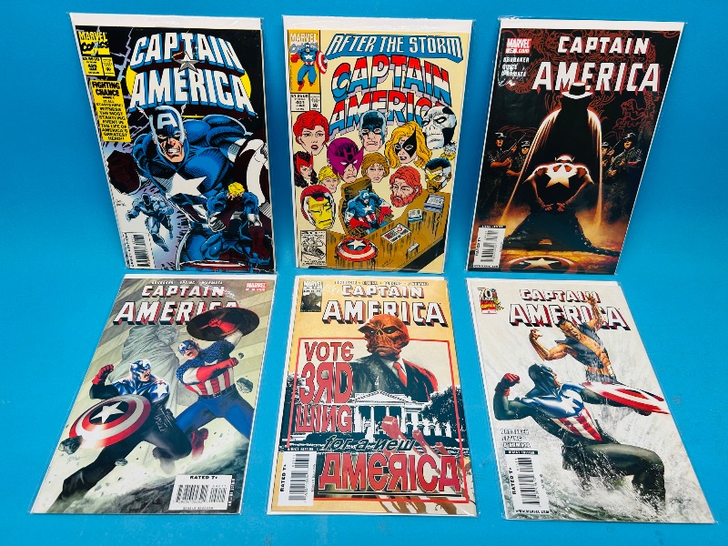 Photo 1 of 593252…6 captain America  comics in plastic sleeves 
