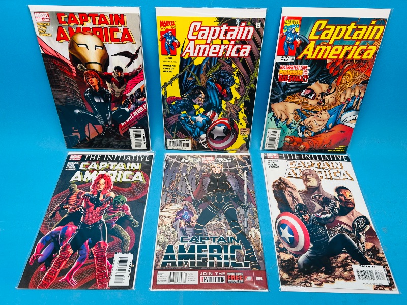 Photo 1 of 593253…6 captain America  comics in plastic sleeves 