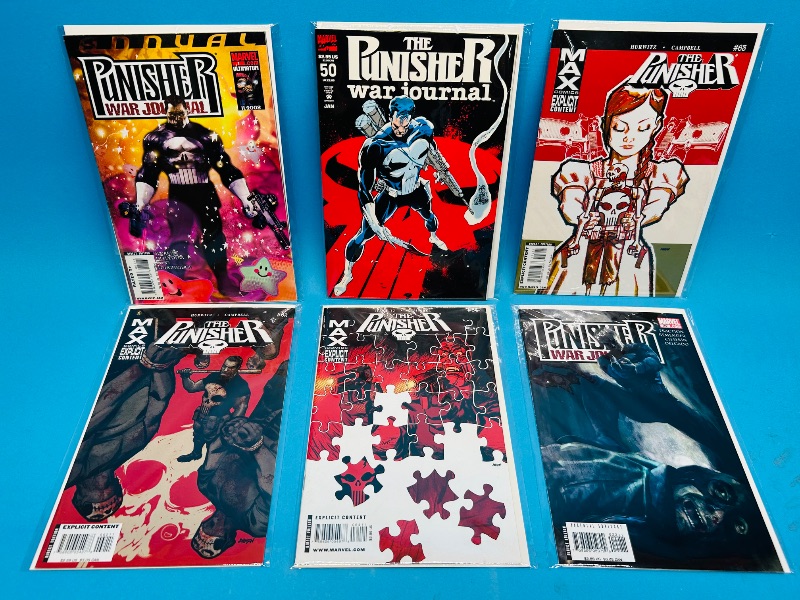 Photo 1 of 593258…6 Punisher  comics in plastic sleeves 