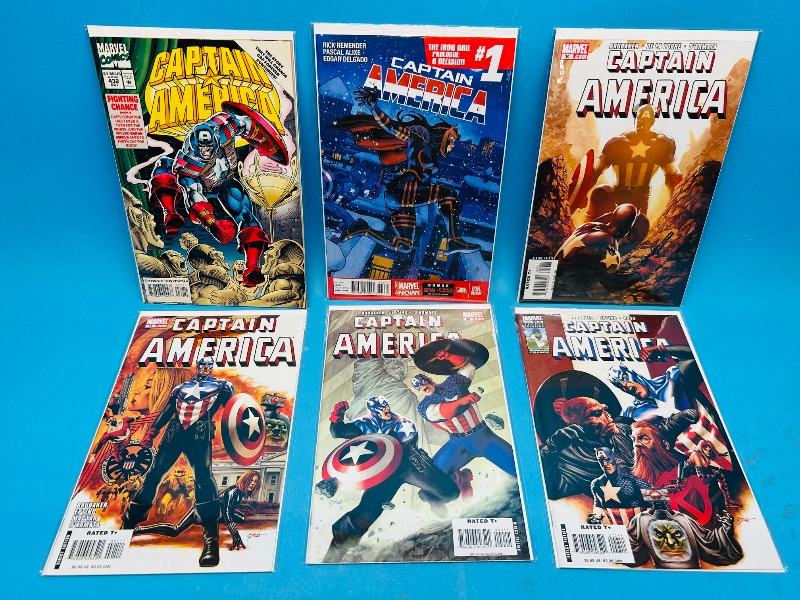 Photo 1 of 593270…6 captain America  comics in plastic sleeves 