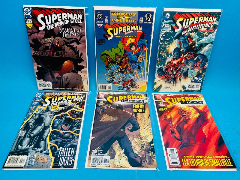 Photo 1 of 593278…6 Superman  comics in plastic sleeves 