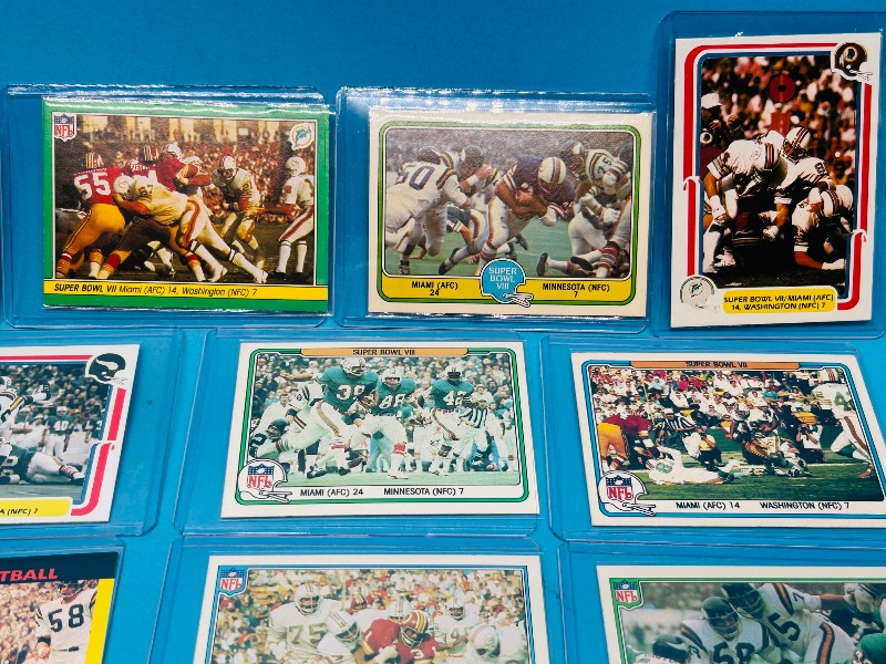 Photo 1 of 593291…13 vintage Super Bowl cards in hard plastic sleeves 
