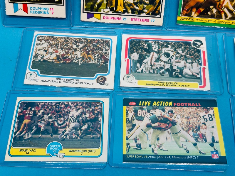 Photo 1 of 593291…13 vintage Super Bowl cards in hard plastic sleeves 